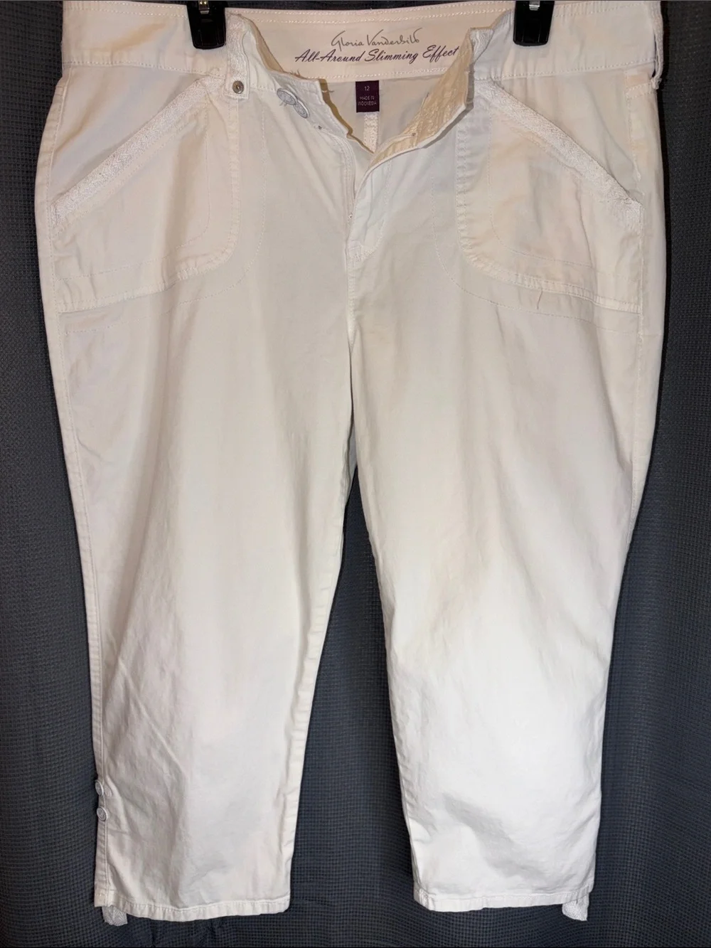 Gloria Vanderbilt White Slim Fit Men's Chinos